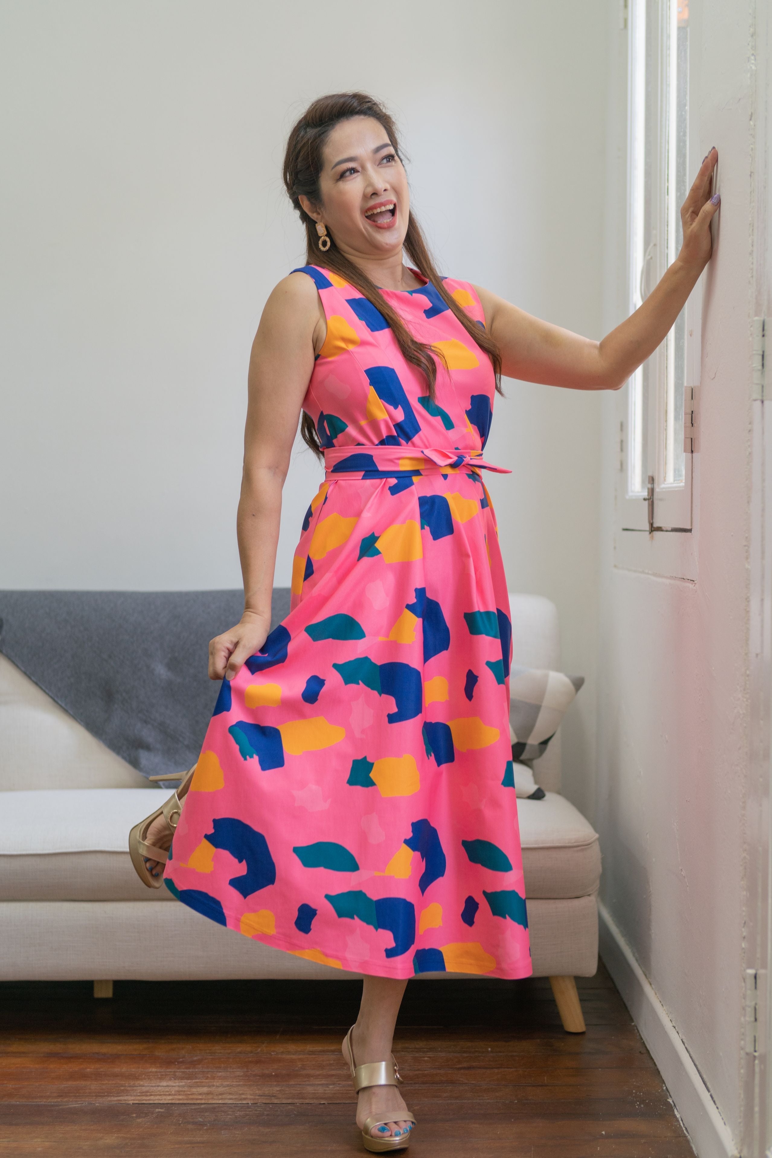 Abstract Vibrant Colour Dress