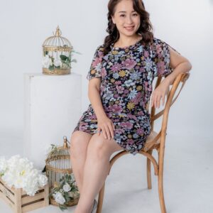 Flower Printed Chiffon Dress