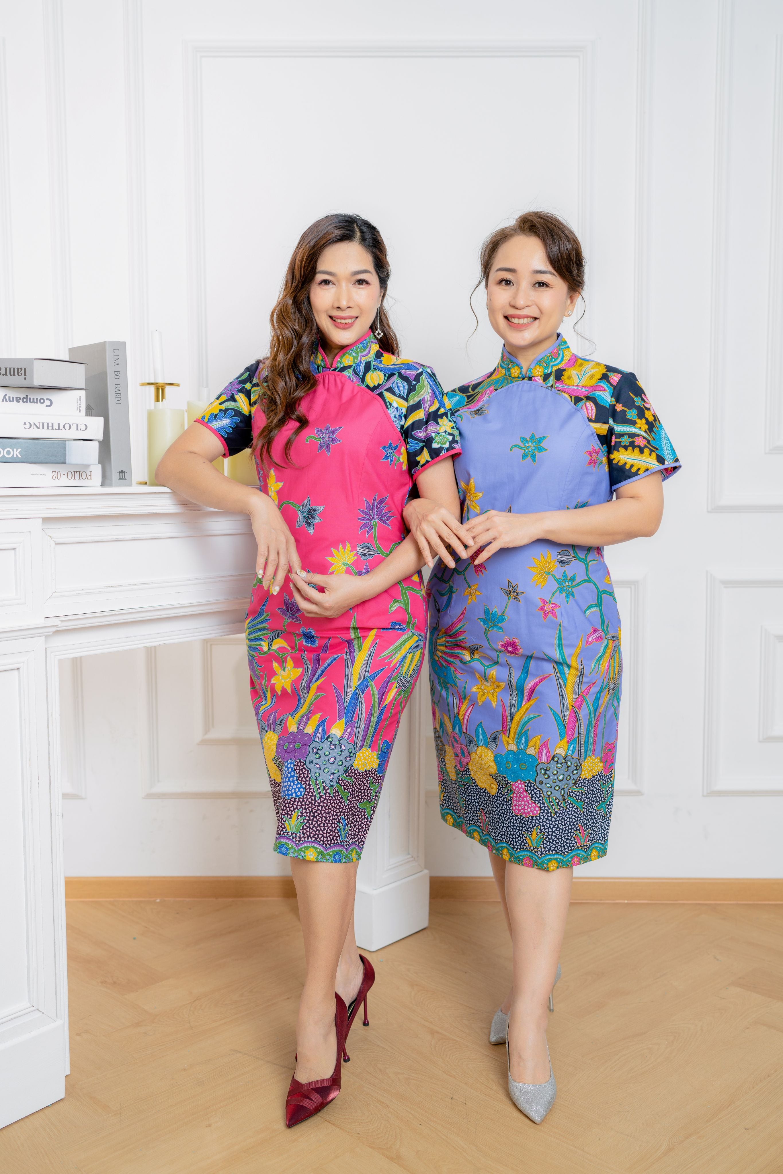 Vibrant Bold Batik Cheongsam Dress