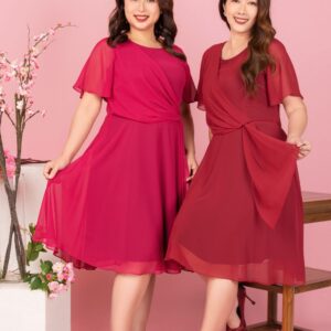 Pleated Side Chiffon Dress