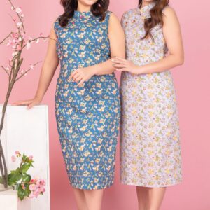 Spring Flower Sleeveless Cheongsam Dress