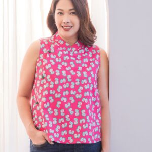 Mahjong Printed Cheongsam Top