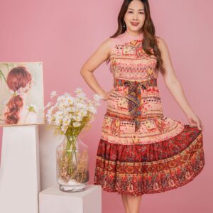 Abstract Painted Cheongsam Dress