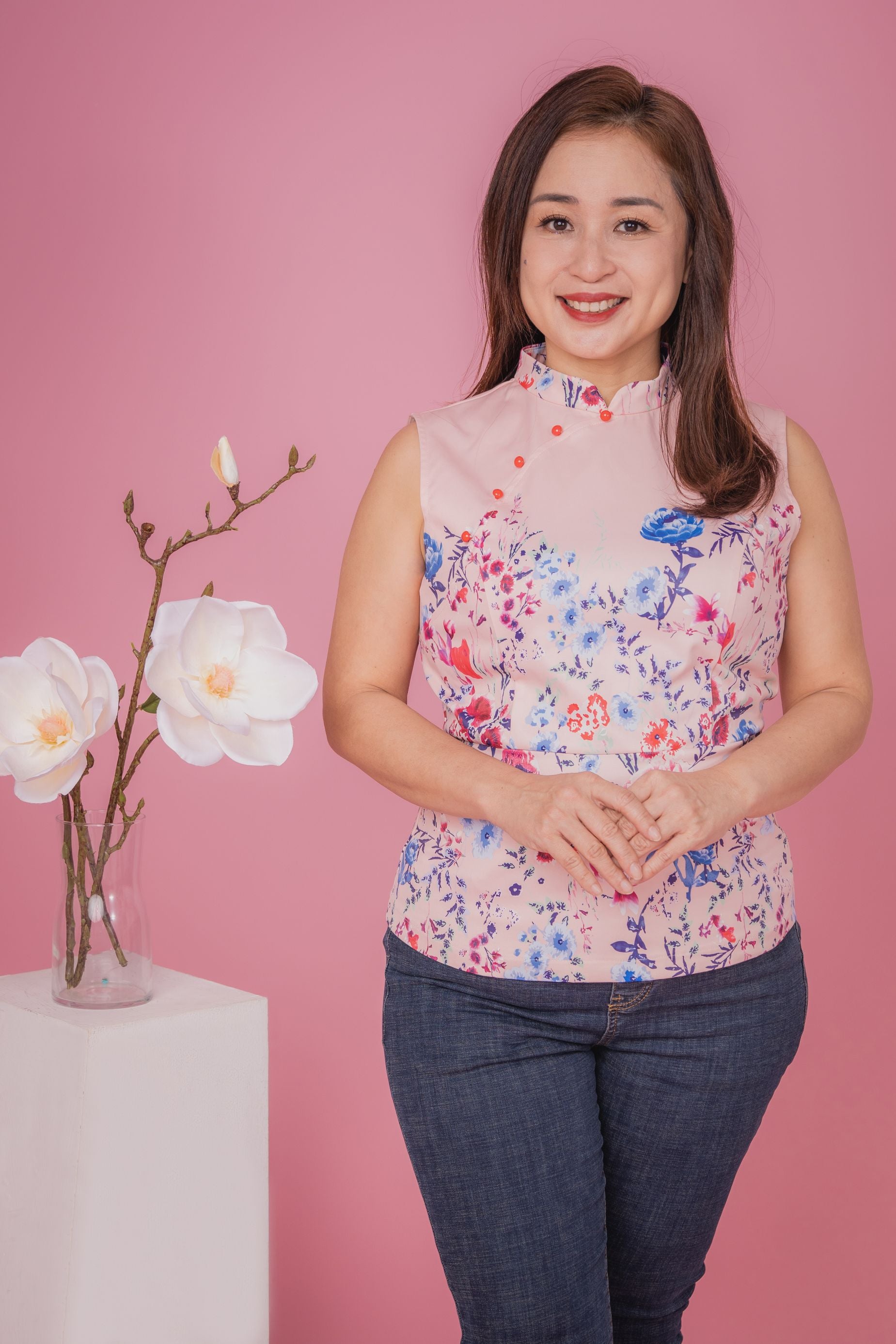 Rose Flower Cheongsam Top