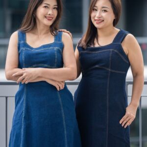 Square Neck Denim Dress