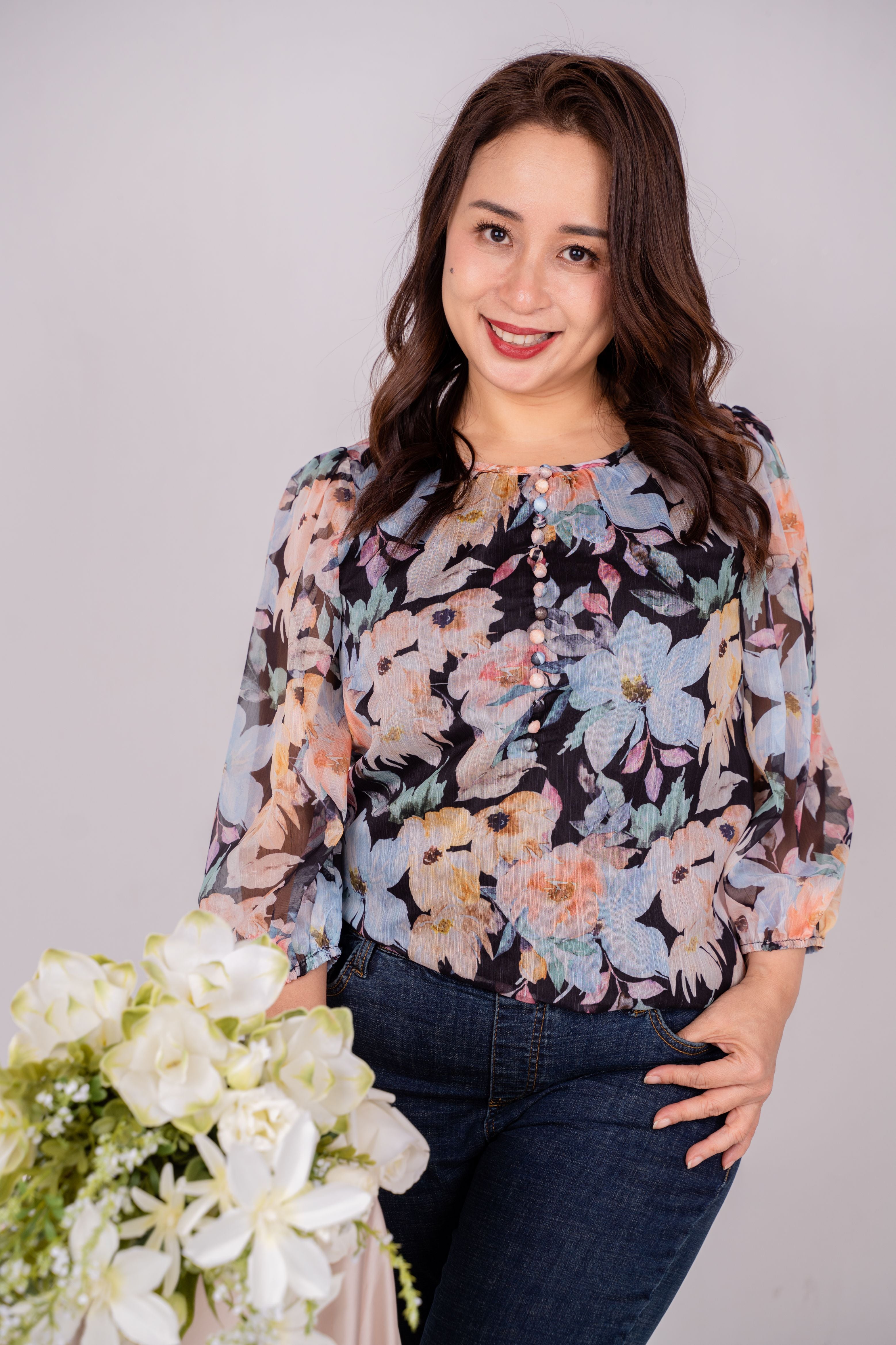 Colourful Flower Printed Blouse