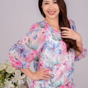 Colourful Flower Printed Blouse