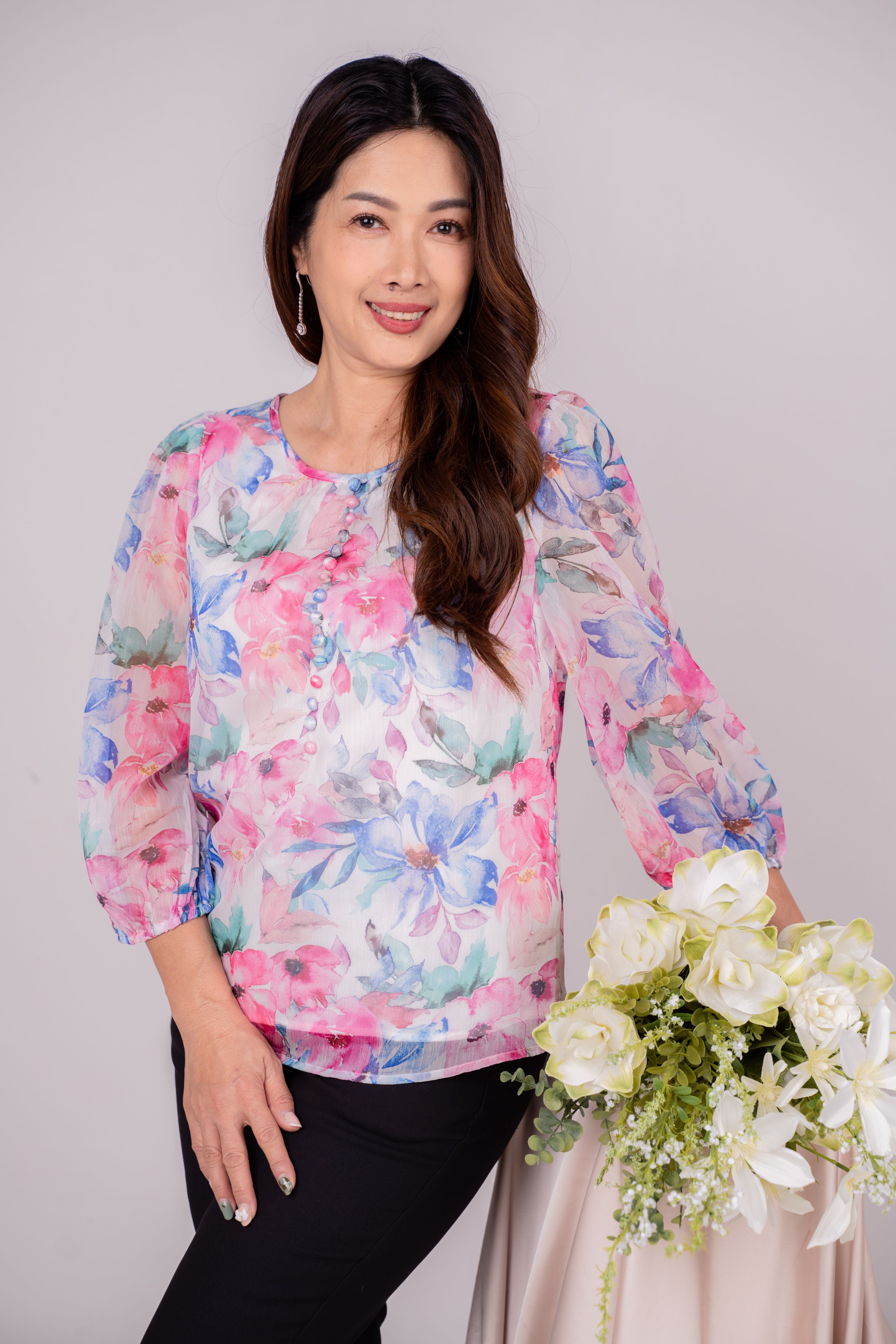 Colourful Flower Printed Blouse