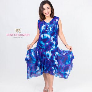 Caribbean Blue Chiffon Dress