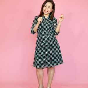 Square Dot Geometric Pattern Dress