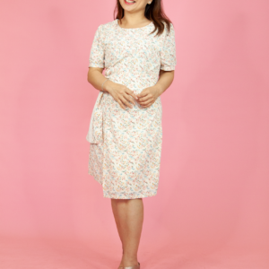 Overlap Front Floral Dress