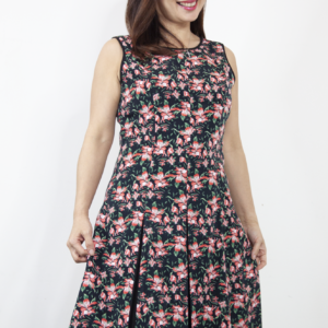 Garden Print Floral Panel Dress