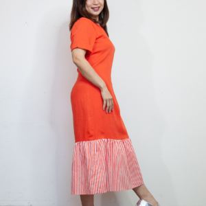 Stripes Bottom Plain Dress