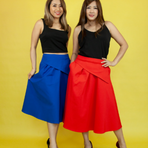 Slant Overlap Yoke Skirt