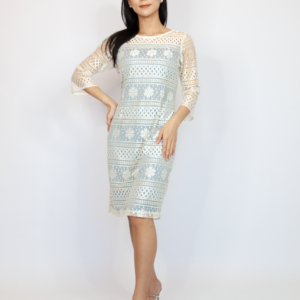 Winter White Flower Lace Dress