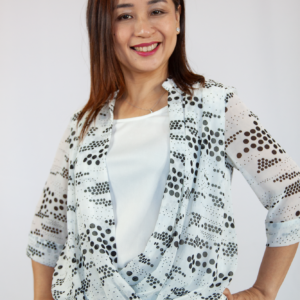 Mix Polka Dot Overlap Blouse