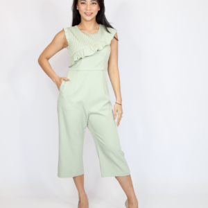 Basic Pleated Ruffle Jumpsuit