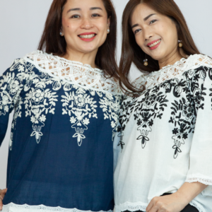 Cotton Lace Embroidery Off Shoulder Blouse