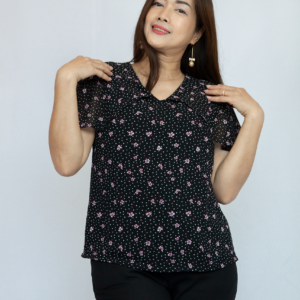 Flower Dot Cape Blouse