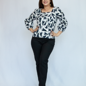 Tulip Print Top with Mid Sleeve