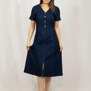 Simple Cut Out Denim Dress