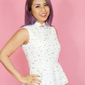 Fruity Peplum Cheongsam Top