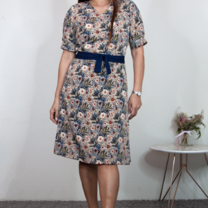 Batik Floral Dress With Belt