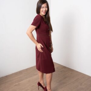 V-Neck Top Stitch Dress