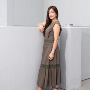 Cotton Frills Maxi Dress