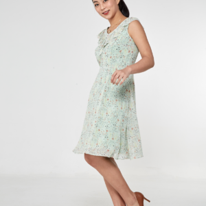 Liona Printed Ruffle Collar Dress